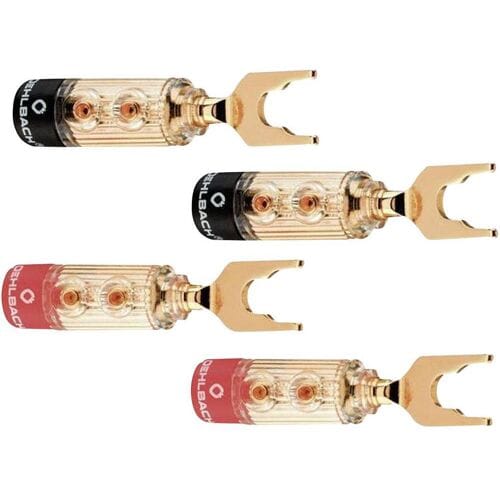 Oehlbach 3033 Luidsprekerconnector Stekker, recht Goud, Rood, Zwart 4 stuk(s) Piece