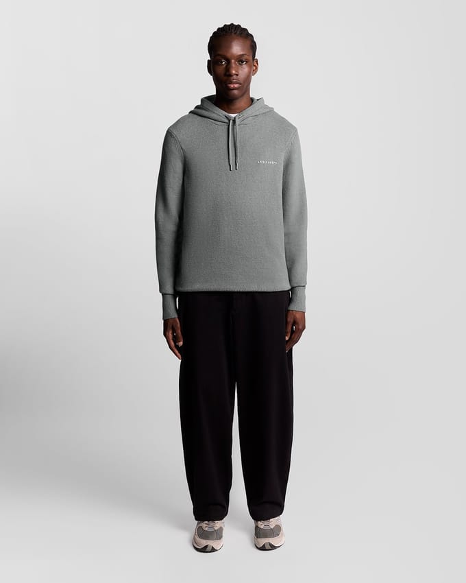 Lyle & Scott gebreide Script Hoodie - Grijs