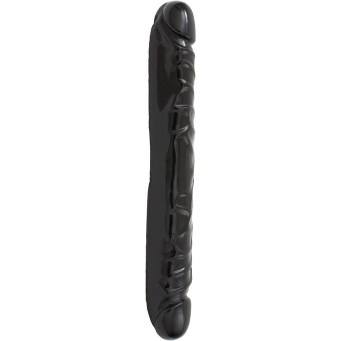 Doc Johnson Built In America dubbele dildo Jr. Veined Double Header Silagel zwart - 29,97 cm