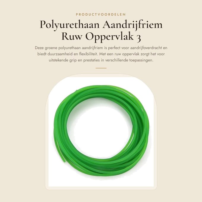 Dailygoods - Polyurethaan Aandrijfriem Ruw Oppervlak 3 mm x 10 m