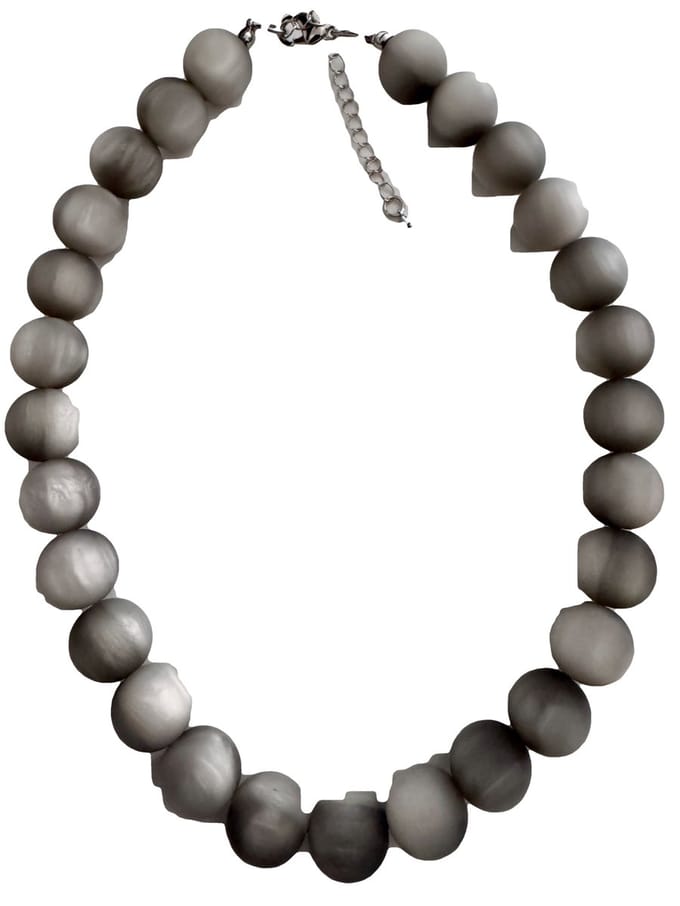Petra's Sieradenwereld - Ketting grijs 3D (1101)