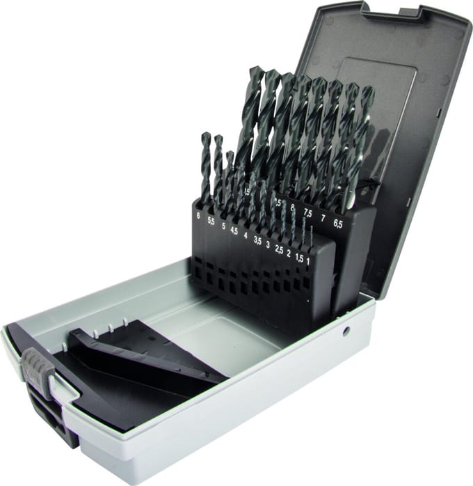 Metaalborenset HSS DIN 338 19 delig 1-10 mm