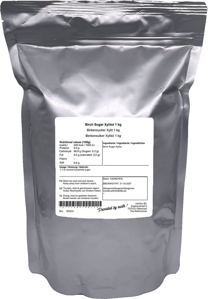 Berkensuiker Xylitol - 1 Kg - Holyflavours