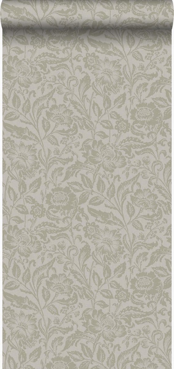 Origin Wallcoverings behang bloemen lichtbruin - 53 cm x 10.05 m - 347022