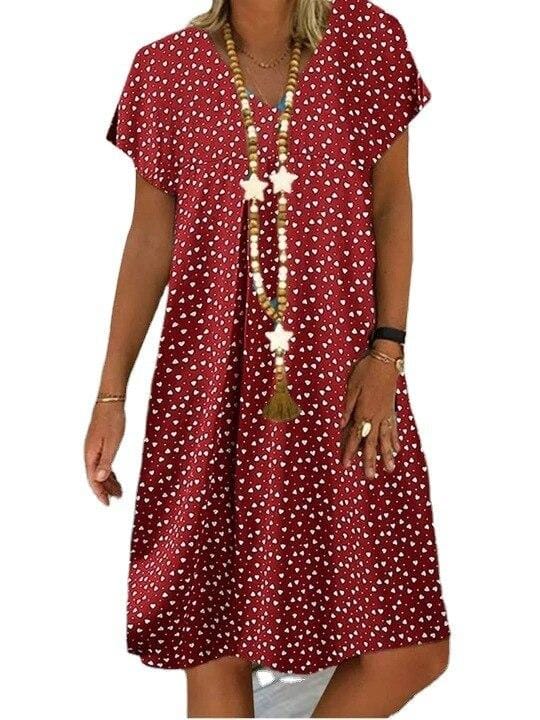 Robe d'été Vintage imprimée à pois, Sexy, col en v, élégante, manches courtes, mode décontractée, Mini robe florale 4XL blanc