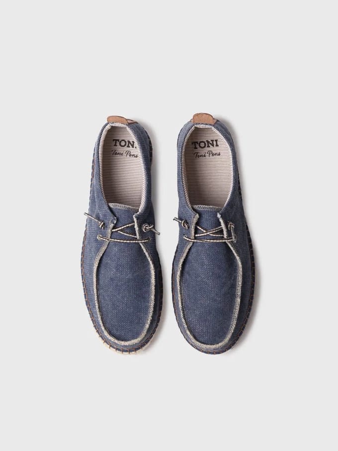 Heren espadrille van stof met veters | ODIN