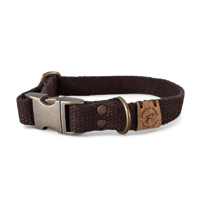 Cooper & Quint Simply Hemp Halsband - Kastanjebruin - Medium - Oud Messing