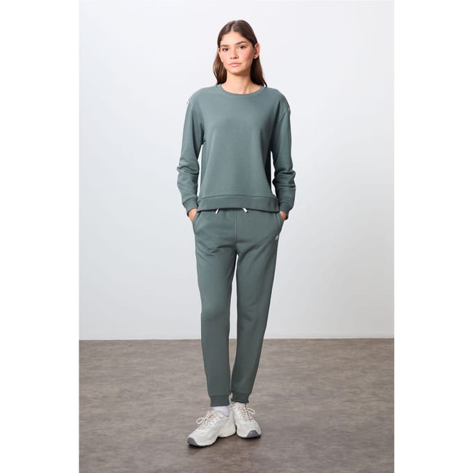 Oversized Katoenen-Polyester Sweatshirt en Broek Set