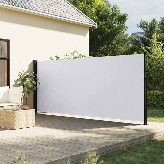 vidaXL - Windscherm - uittrekbaar - 160x600 - cm - wit