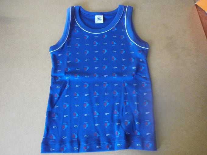 Petit Bateau- 2 Pack - Singlet - Jongens - Blauw bootje - 4jaar 104