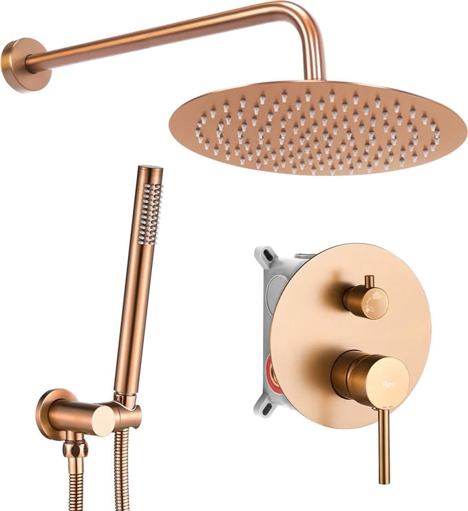 Rea Lungo Regendouche Inbouw Borstel Koper 36cm
