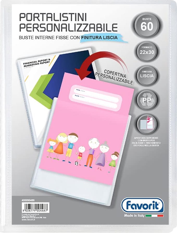 Favorit 400090486, Presentatiemap, A4, Polypropyleen (PP), Transparant, Mat, Portret