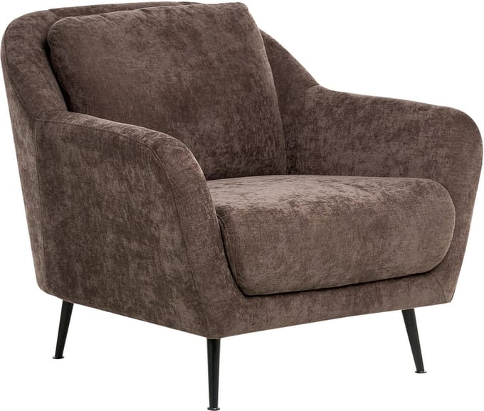 EIBY - Fauteuil - Donkerbruin - Chenille