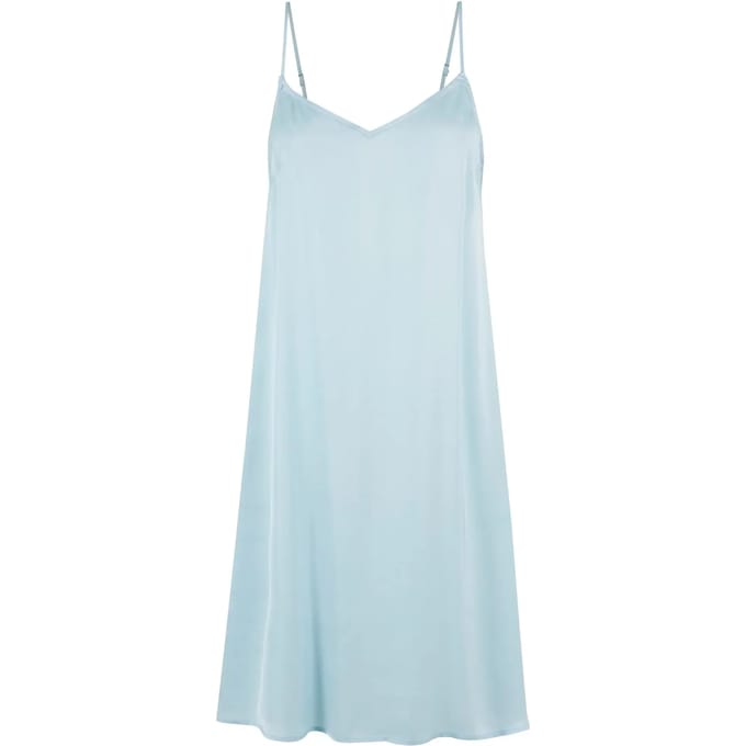 Urban Classics - Viscose Satin Slip Korte jurk - M - Blauw