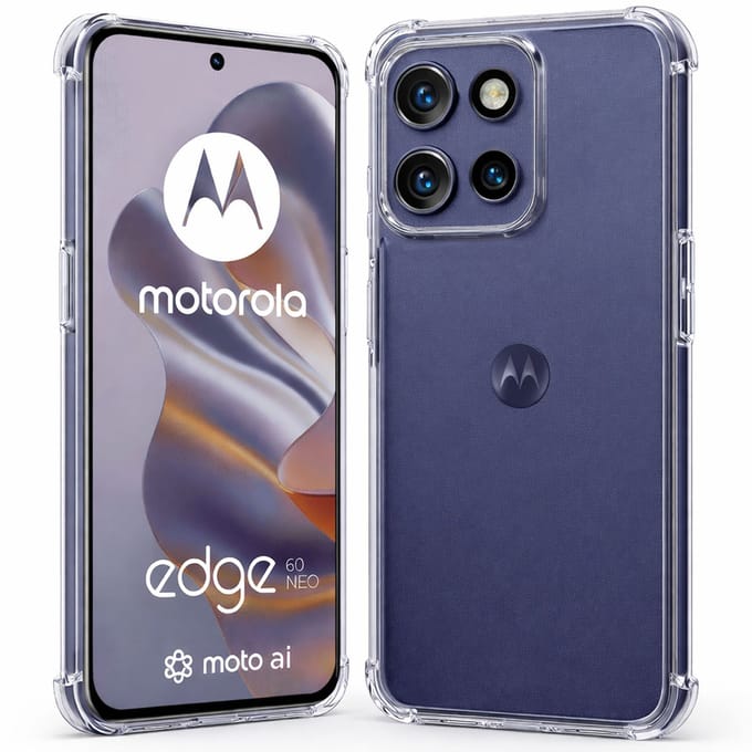 TechNow Hoesje geschikt voor Motorola Edge 60 Neo Hoesje Screenprotector - Extreme Shock Case – Case Transparant