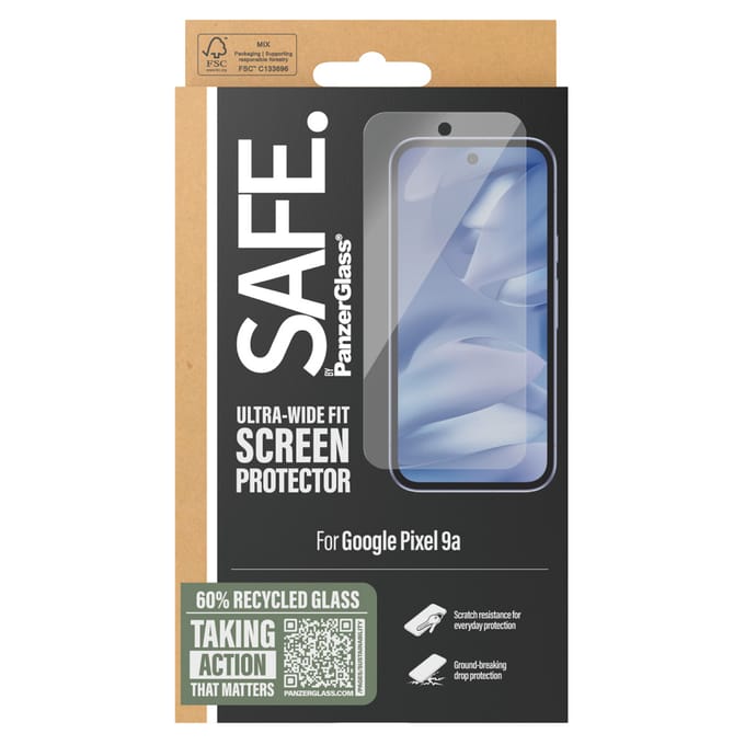 SAFE by PanzerGlass Ultra-Wide Fit Screenprotector voor de Google Pixel 9A