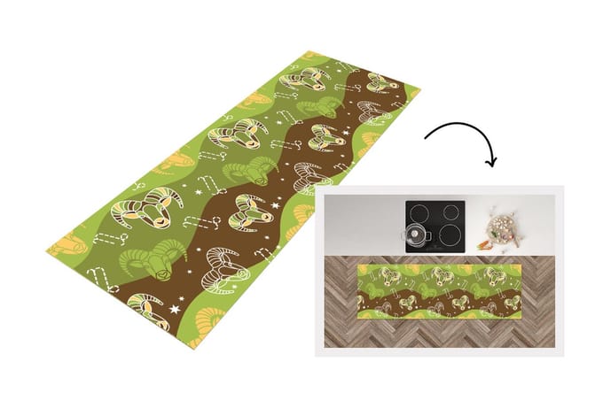 Keukenloper - Loper keuken - Steenbok - Design - Astrologie - 150x50 cm - Keukenloper vinyl
