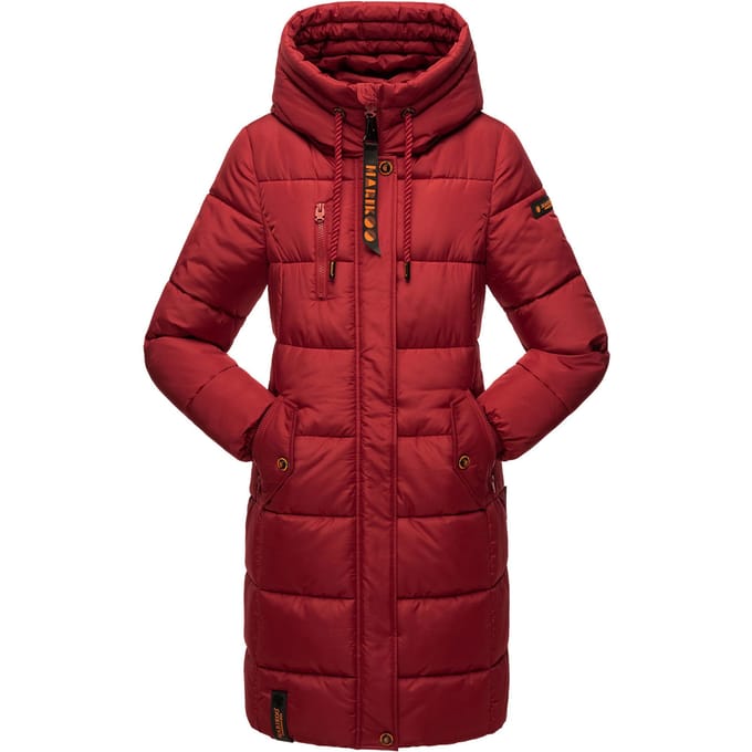 Marikoo dames winterjas – Lange gewatteerde jas met capuchon & zakken