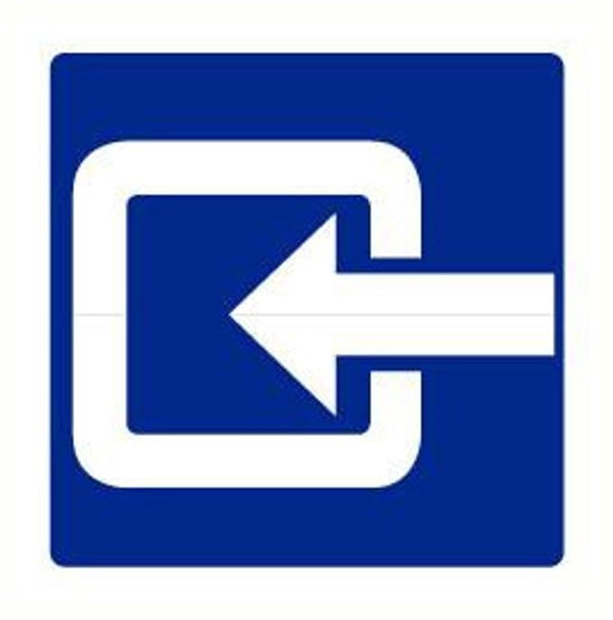 Ingang sticker, blauw wit 300 x 300 mm