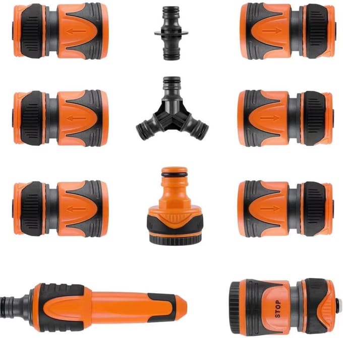 Tuinslangadapter Zyrell - Tuinspuit - Aansluitset - Slangsplitter - 11-Delig