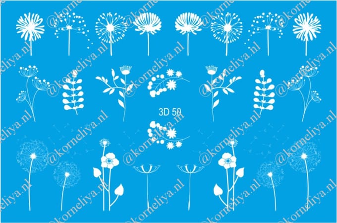 Korneliya 3D Waterdecal - 3D 050 White