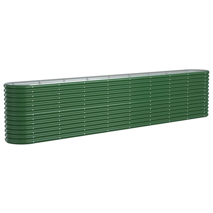 vidaXL - Plantenbak - 332x40x68 - cm - gegalvaniseerd - staal - groen