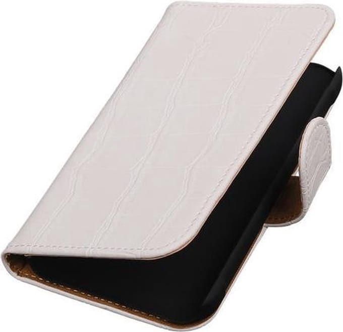 Samsung Galaxy Xcover 3 Krokodil Bookstyle Wallet Hoesje Wit