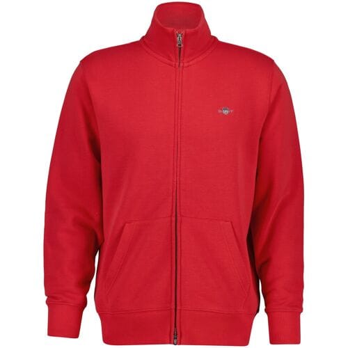 Gant Vest Two-Way Front Zip Sweat Cardigan Rose Red / male