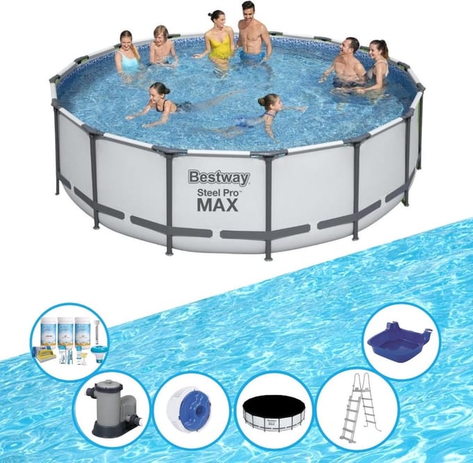 Bestway Zwembad Steel Pro MAX - Met accessoires - 488x122 cm