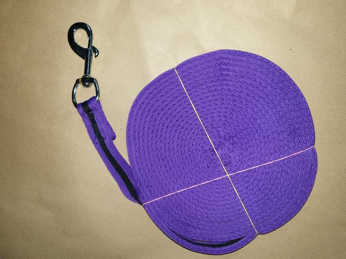 HKM longeerlijn soft 8mtr - paars / zwart
