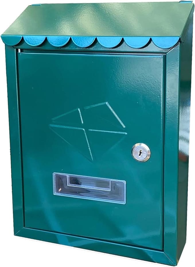 Brievenbus model IRON - groen - afmetingen 300 x 210 x 70 mm