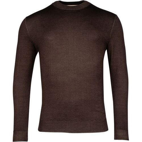 Thomas Maine Trui Turtleneck Single Knit Dye Wash Donker Bruin / male