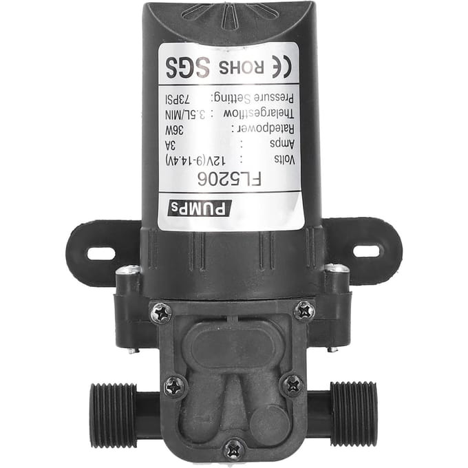 1 2In Micro Membraanpomp Water Aanzuigende Spuit Industriële Verfspuit Gereedschap DC 12V 36W