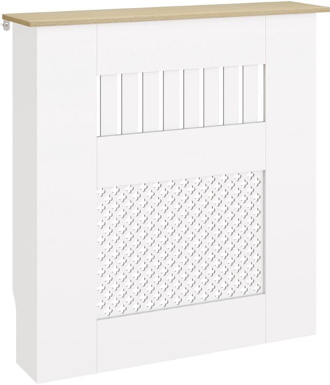 HOMCOM Radiatorbekleding - Spaanplaat - 78 x 19 x 81 cm - Wit