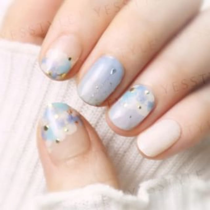 Lunacaca - Hydrangea Blooms Nail Art Stickers 24 pcs