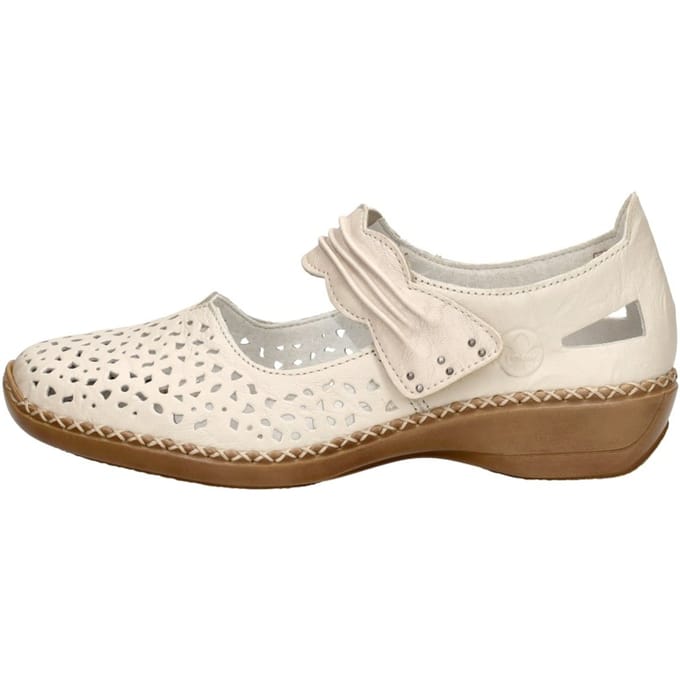 Rieker Dames Bandschoen - 41399-60 Lichtbeige - Maat 42