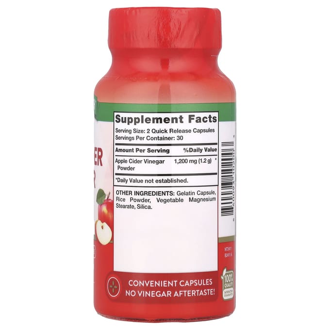 Nature's Truth, Drievoudige Sterkte Appelciderazijn, 1.200 mg, 60 Snel Vrijkomende Capsules (600 mg per capsule)
