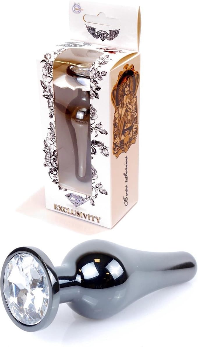Bossoftoys - Buttplug - Donker zilver - anaal - Wit - 64-00057 - gave cadeaubox