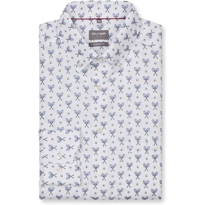 OLYMP Luxor Overhemd, Comfort Fit, Button-down, Wit