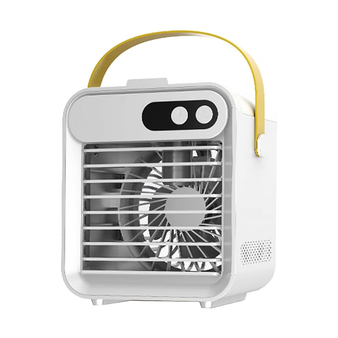 Airconditionerventilator met telefoonhouder Spiegelkoeling Luchtkoeler Luchtbevochtiger 180 ml Ruimtekoeler 3 wit