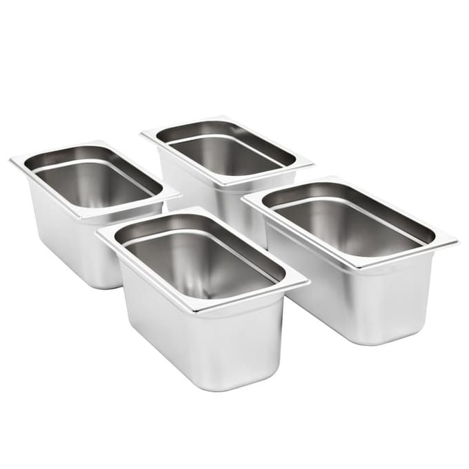 vidaXL - Gastronormbakken - 4 - st - GN - 1/3 - 150 - mm - roestvrij - staal