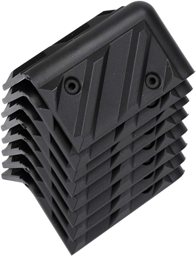 8 STUKS Speaker Corner Protector Plastic Haakse Wrap Hoek met Schroeven Kits, Zwart