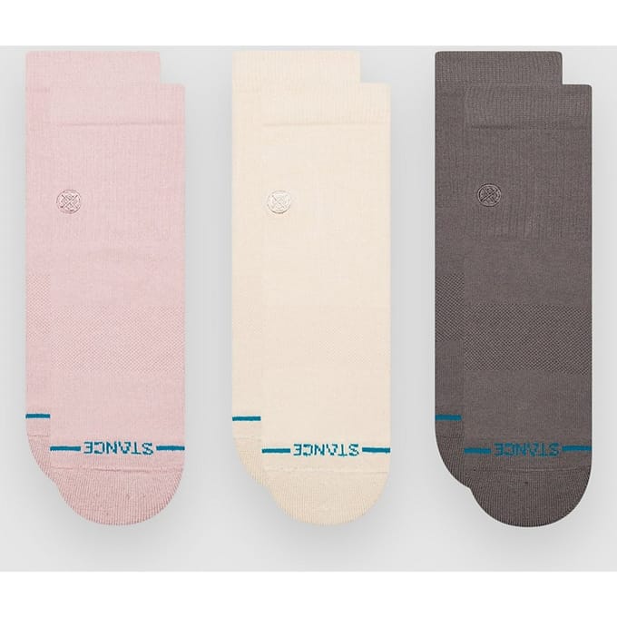 Stance Icon Quarter 3 Pack Sokken patroon