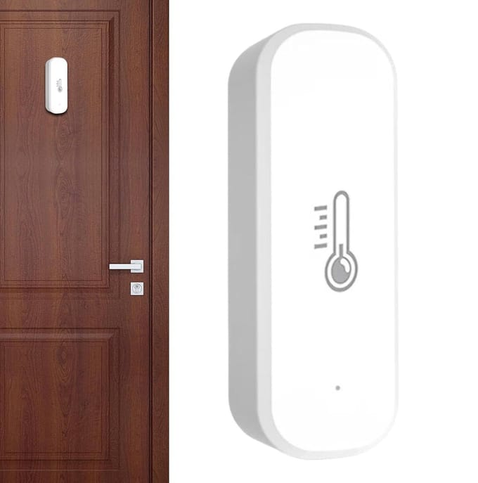 Slimme Klimaatmonitor - Temperatuur Vochtigheid Sensor - Huishoudelijk Comfort - Draadloze Wifi Connectiviteit - 7.5 x 3.7 x 2.5 cm