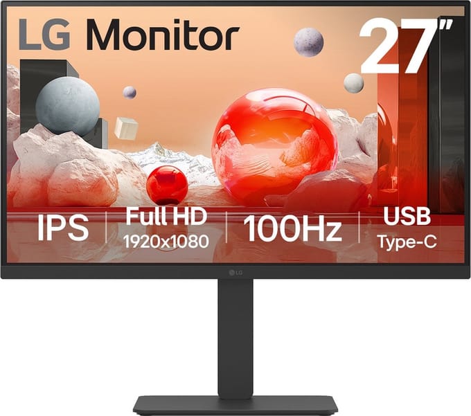 27" LG 27BA650 - 1920x1080 (FHD) - 100Hz - IPS - 65W USB-C - KVM switch