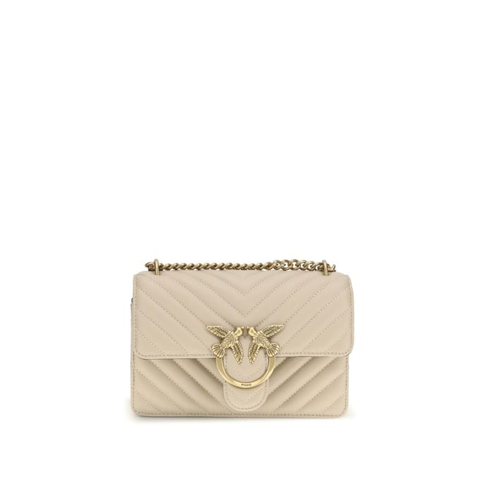 PINKO Beige Kalfskleren Bos Taurus Schoudertas