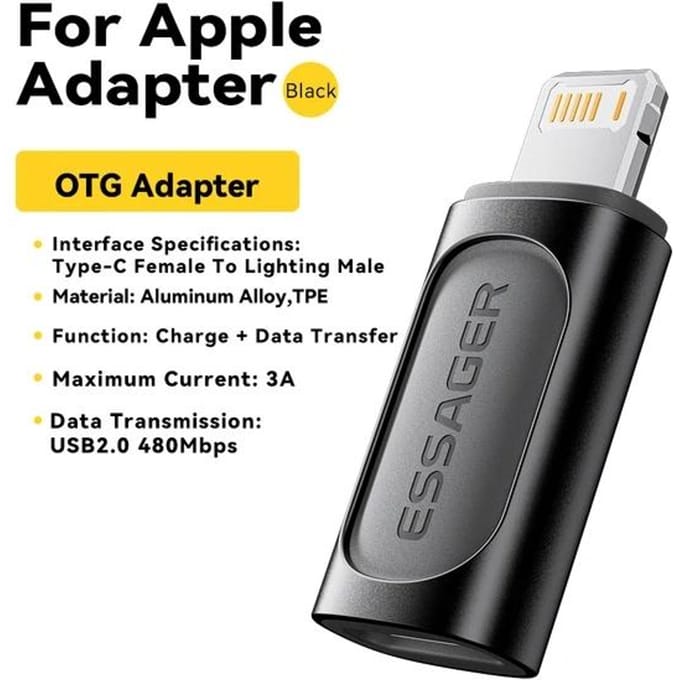 Essager Lighting naar Type C OTG Adapter USB Type C naar Lighting PD 20W Snelladen voor iPhone 15 14 13 12 Pro Max iOS Converter