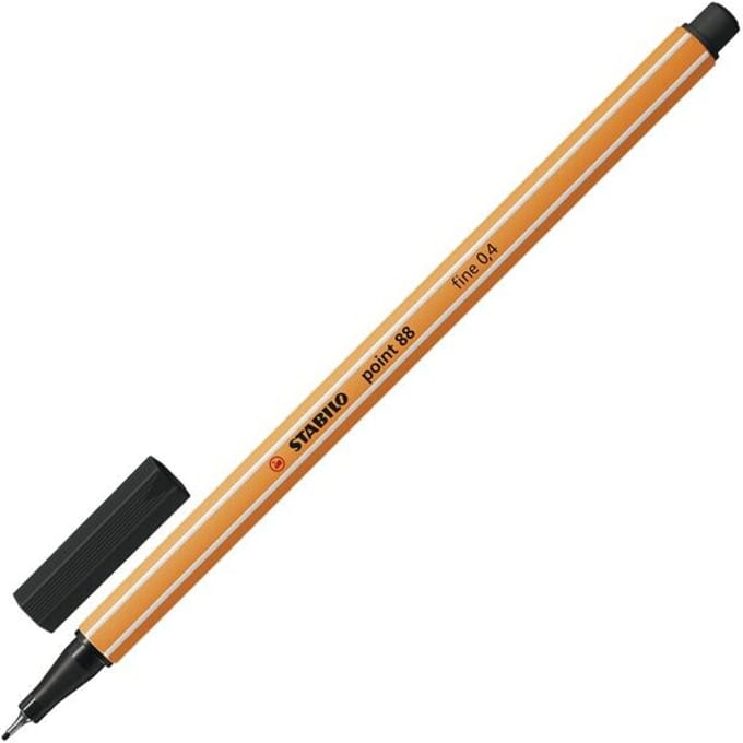 STABILO point 88 - Fineliner 0,4 mm - Zwart - per stuk