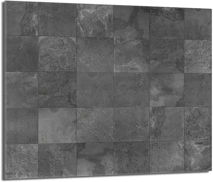 TMK ArtDeko - Glazen Beschermplaat - 60x52 cm - Grijs - Veilig