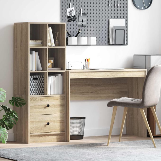 vidaXL - Bureau - Sonoma - Eik - 145,5 - x - 40 - x - 127 - cm - 2 - st